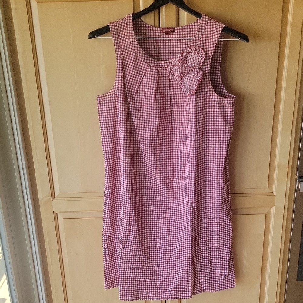 Red Gingham Sleeveless Dress